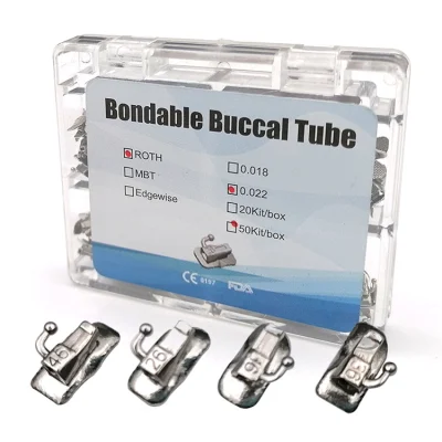 Dentist Bondable Mbt 018 Tubes Molar Orthodontic Double Buccal Tube